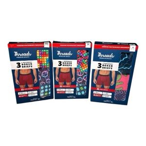 Threads Men's Underwear Boxer Briefs 3 Pack Bright Colorful Sizes S, XL, XXL